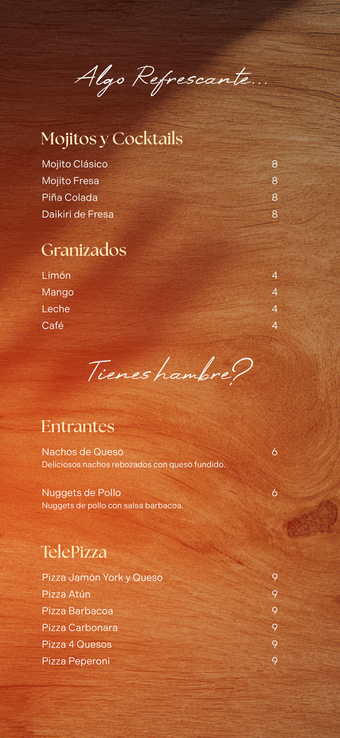 cocktails y cenas